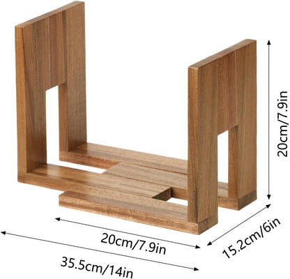  Support De Disques Vinyles - Organiseur En Bois Extensible Réglable - Étagère De Présentation Pour Livres, Magazines, Dossiers, Bureau, Bibliothèque, Armoire, Salon, Chambre à Coucher