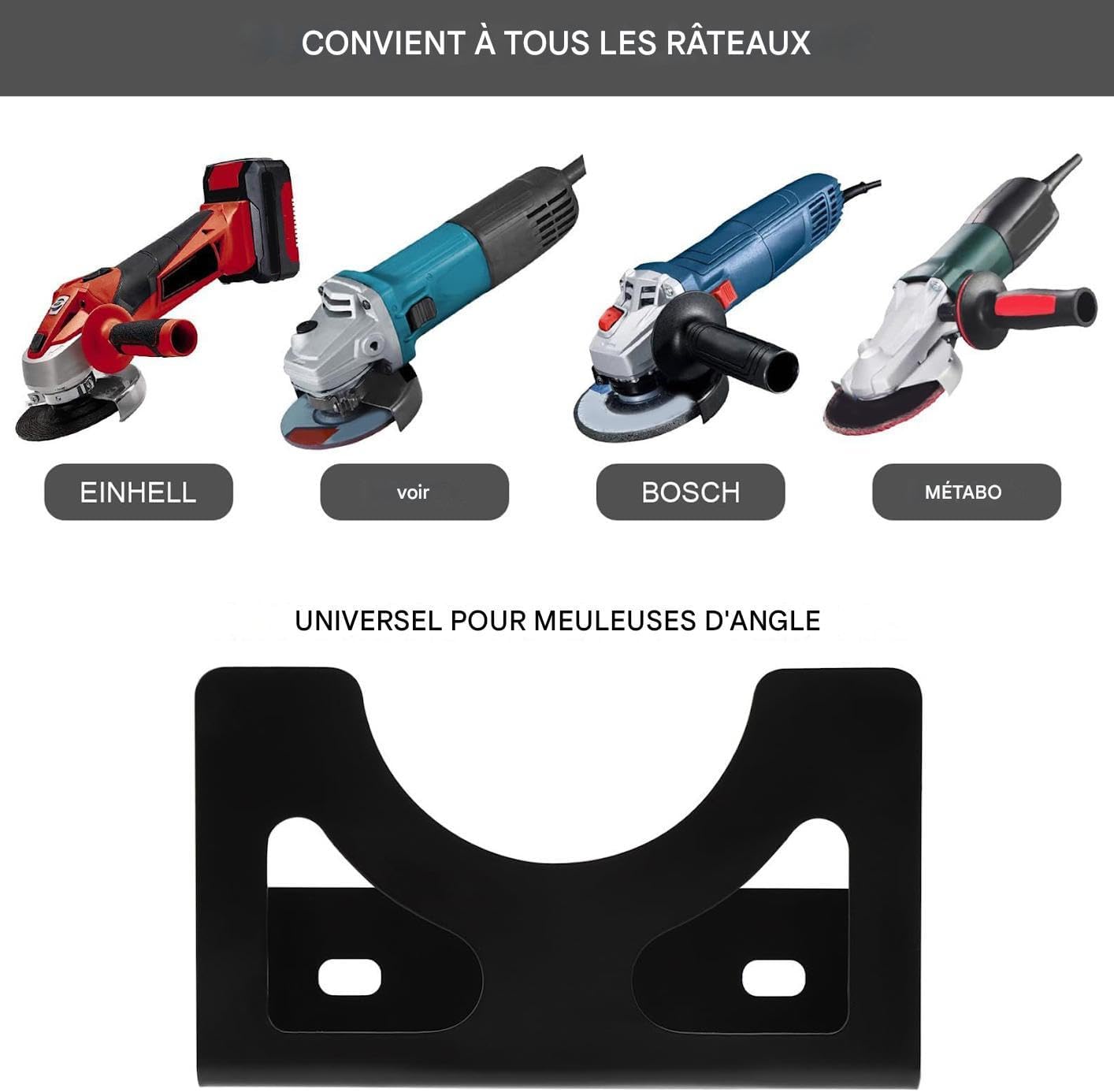  Générique Support Pour Meuleuse D'angle | Support Mural Pour La Meuleuse D'Angle - Organisateur En Fer Robustes Pour Outils Électriques Atelier Bricolage