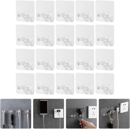  Ciieeo Supports De Prise Murale En Plastique 20pcs Sans Perçage Pour Organiser Câbles Et Prises Design Simple Et Montage Mural Facile