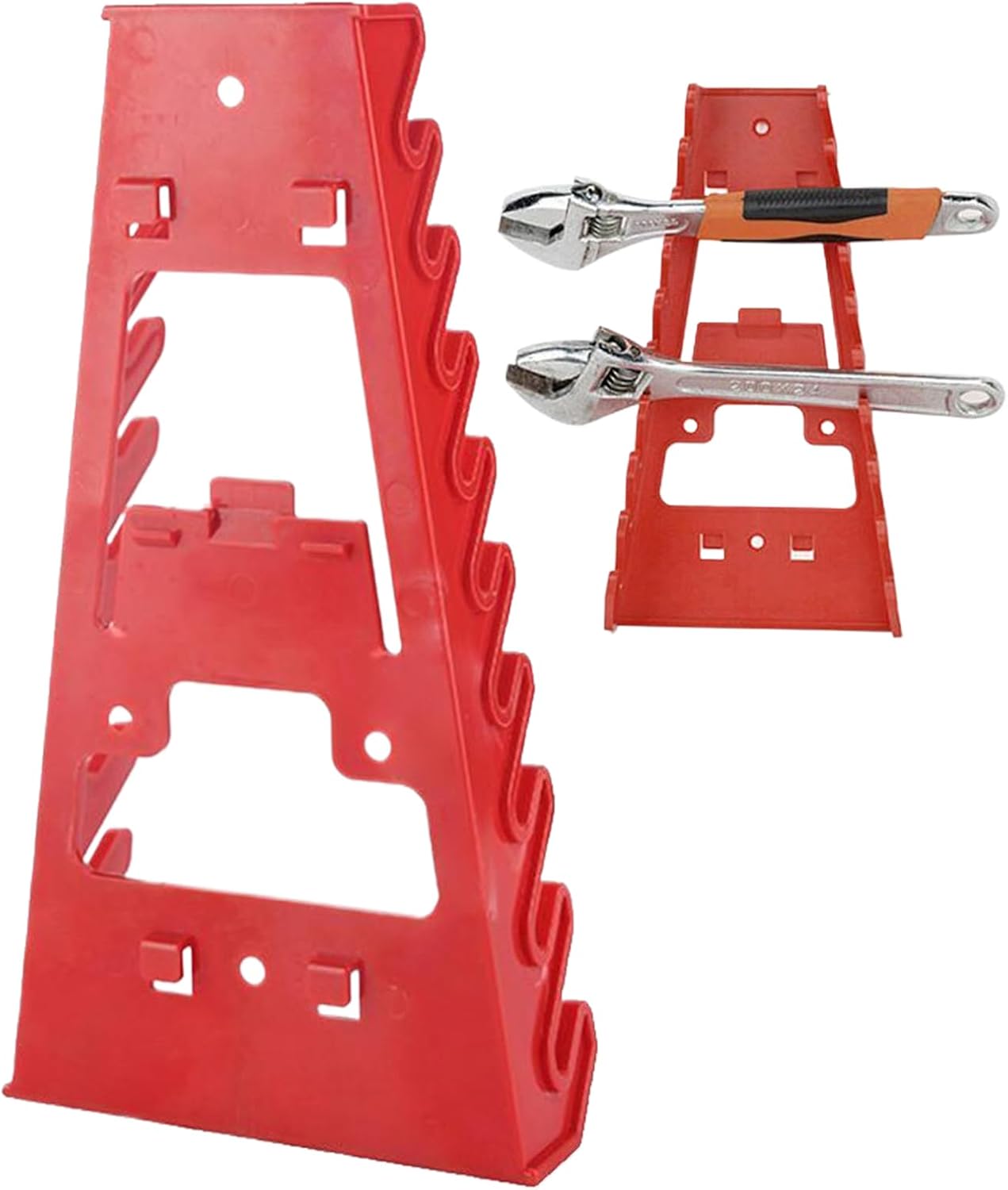  Wrench Organizer, Heavy Duty Tool Rack, Pegboard-Compatible Storage Holder, Space-Saving Screwdriver Stand. Perfect For Garage, Workshop, Repair Shop, Or Home Utility Room, 22 X 12 Cm Red Black