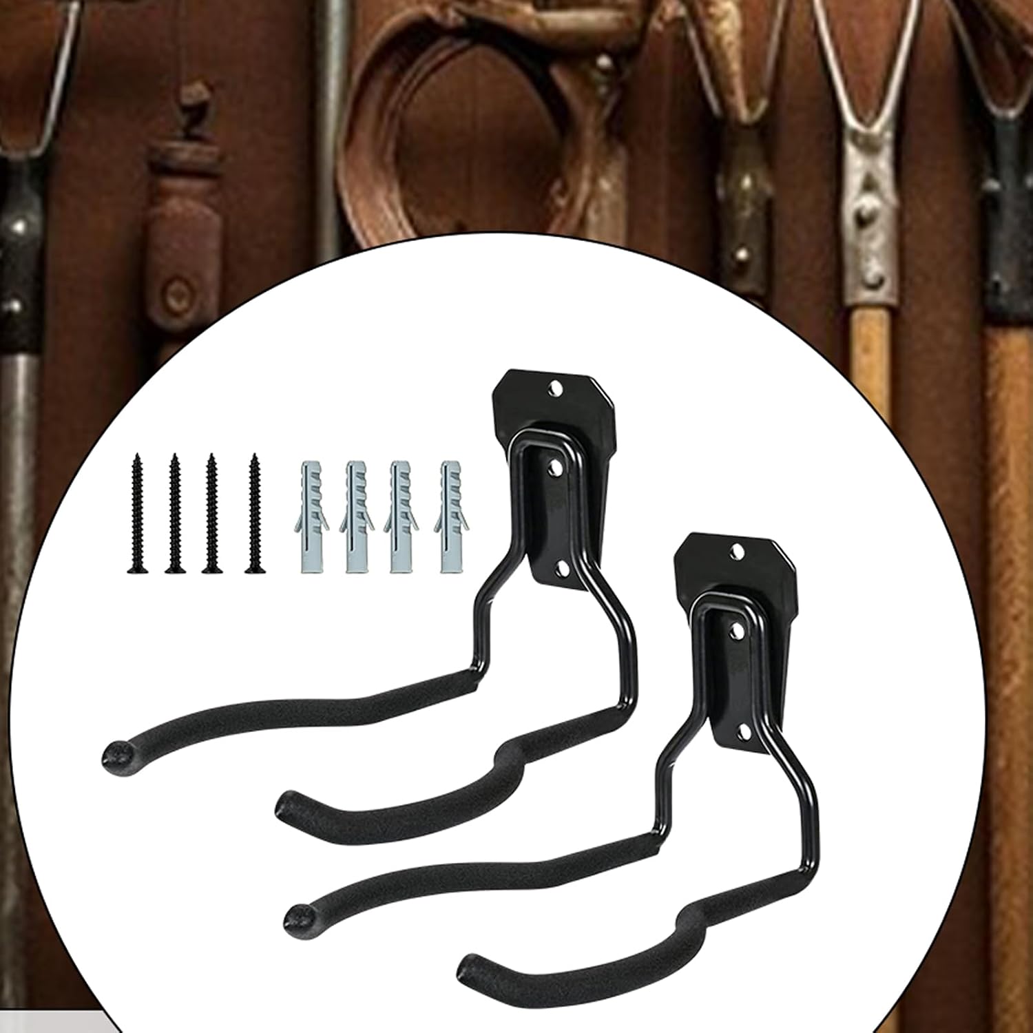  Générique Porte-Outil De Jardin Pour Outils Électriques,Porte-Outils Noir Antirouille - Jardin,Organisateur Polyvalent Gain De Place Avec Crochets Pour Système De Rangement Mural De Garage