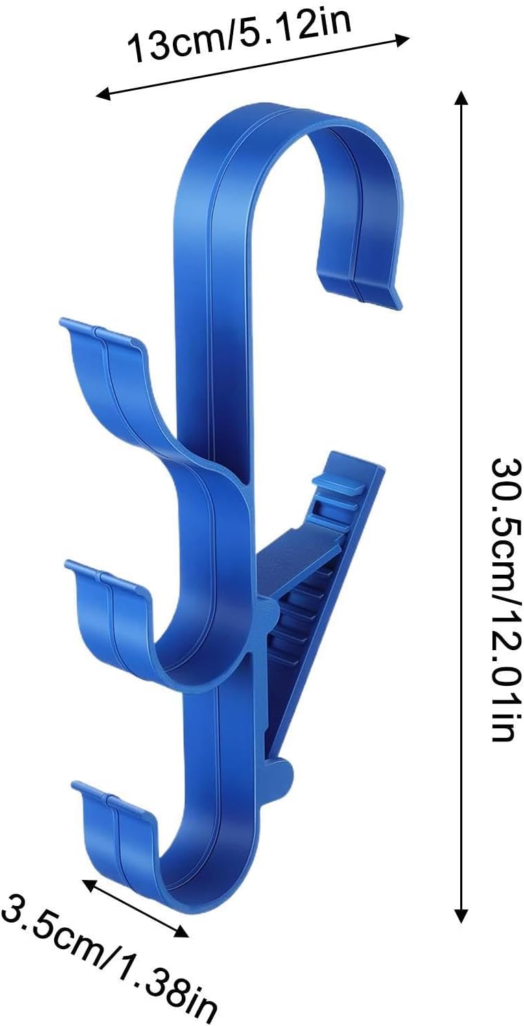 GENERIC Crochets De Piscine Pour Mâts, Support De Rangement étanche à 3 Crochets Réglables | Équipement De Piscine – Pour Tiges Télescopiques, épuisettes, Brosses, écumoire, Tuyau D'aspirateur, Outils De