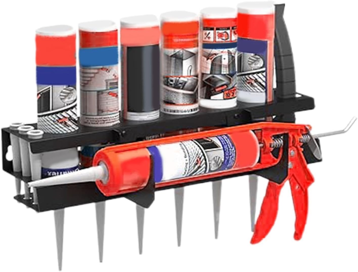 GENERIC Support De Tube De Calfeutrage - Support Mural Adhésif Pour L'industrie, La Maison, Le Garage, L'atelier, L'abri De Jardin, Entrepôt, Entrepôt
