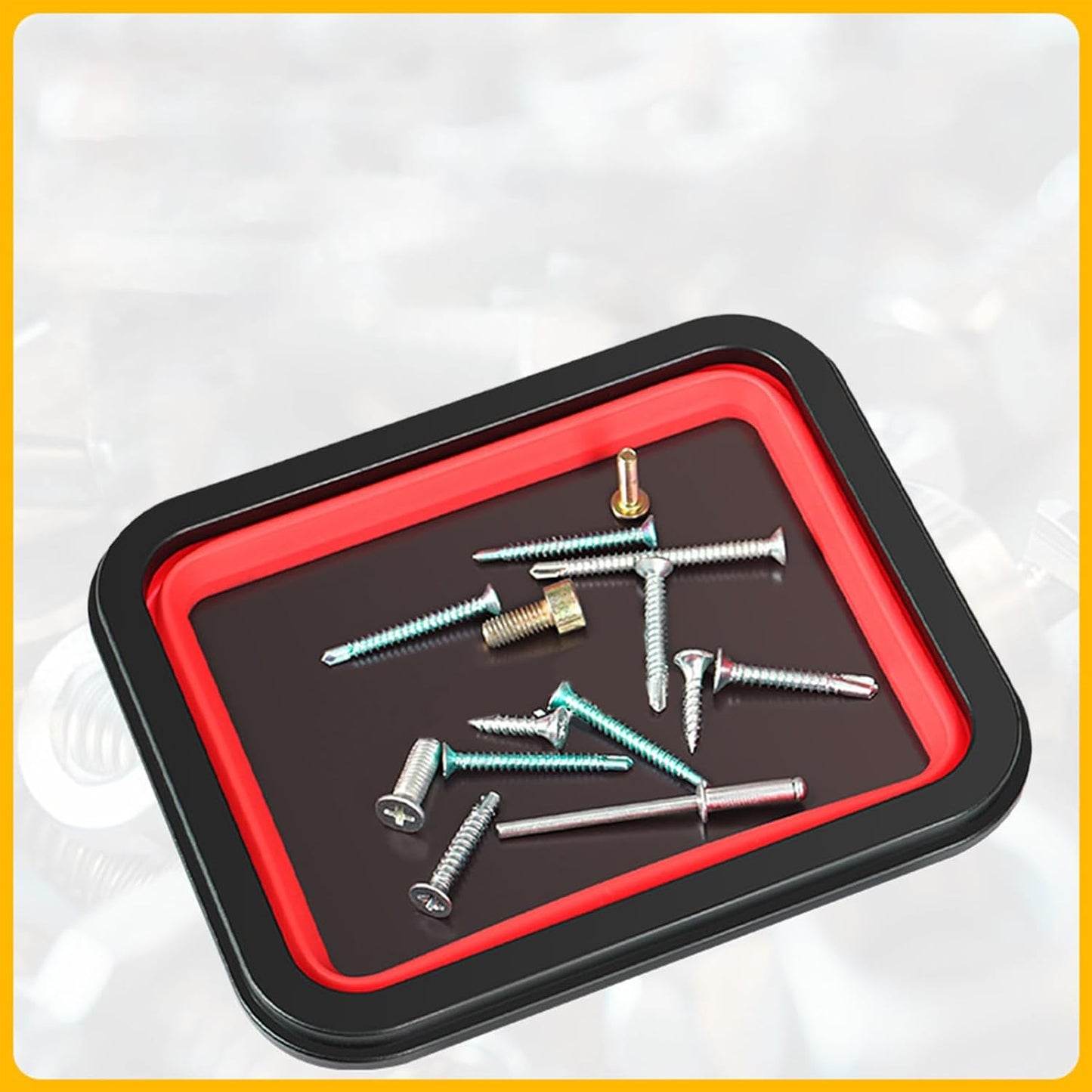  Plateau De Pièces Magnétiques, Plateau De Rangement à Outils, Organisateur D'outils Pliables, Base Magnétique Forte, Conception Empilable, 28x17.5x4,4 Cm, Idéal Pour Le Garage De Réparation Automatiqu