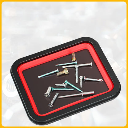  Plateau De Pièces Magnétiques, Plateau De Rangement à Outils, Organisateur D'outils Pliables, Base Magnétique Forte, Conception Empilable, 28x17.5x4,4 Cm, Idéal Pour Le Garage De Réparation Automatiqu