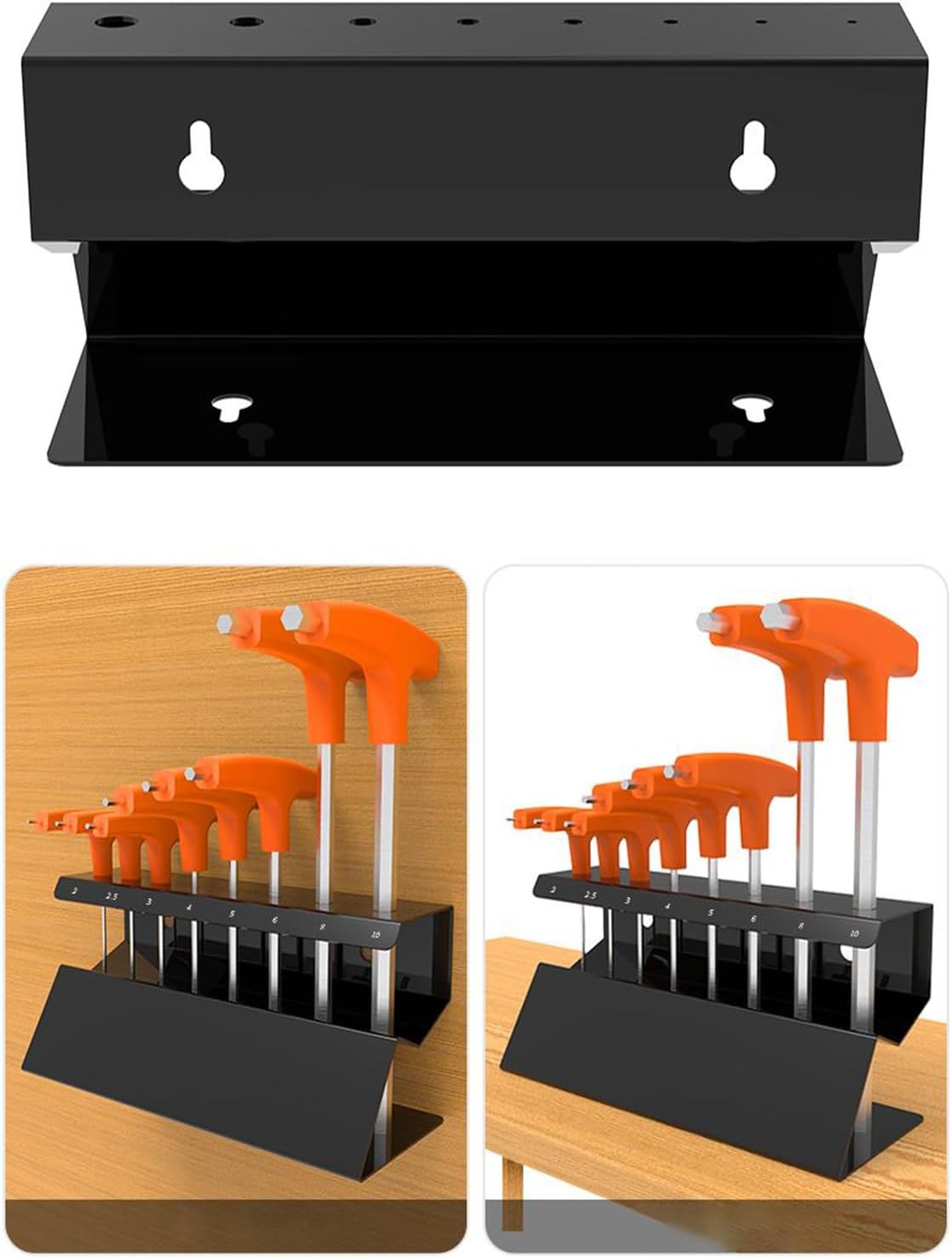  Organisateurs De Clé - Rack De Clés Murales Hexagonales En Acier Inoxydable Pour Stockage De Sauvegarde De L'espace, Porte-outil Robuste Avec Conception De Montage Pour Atelier De Réparation Et Lieux