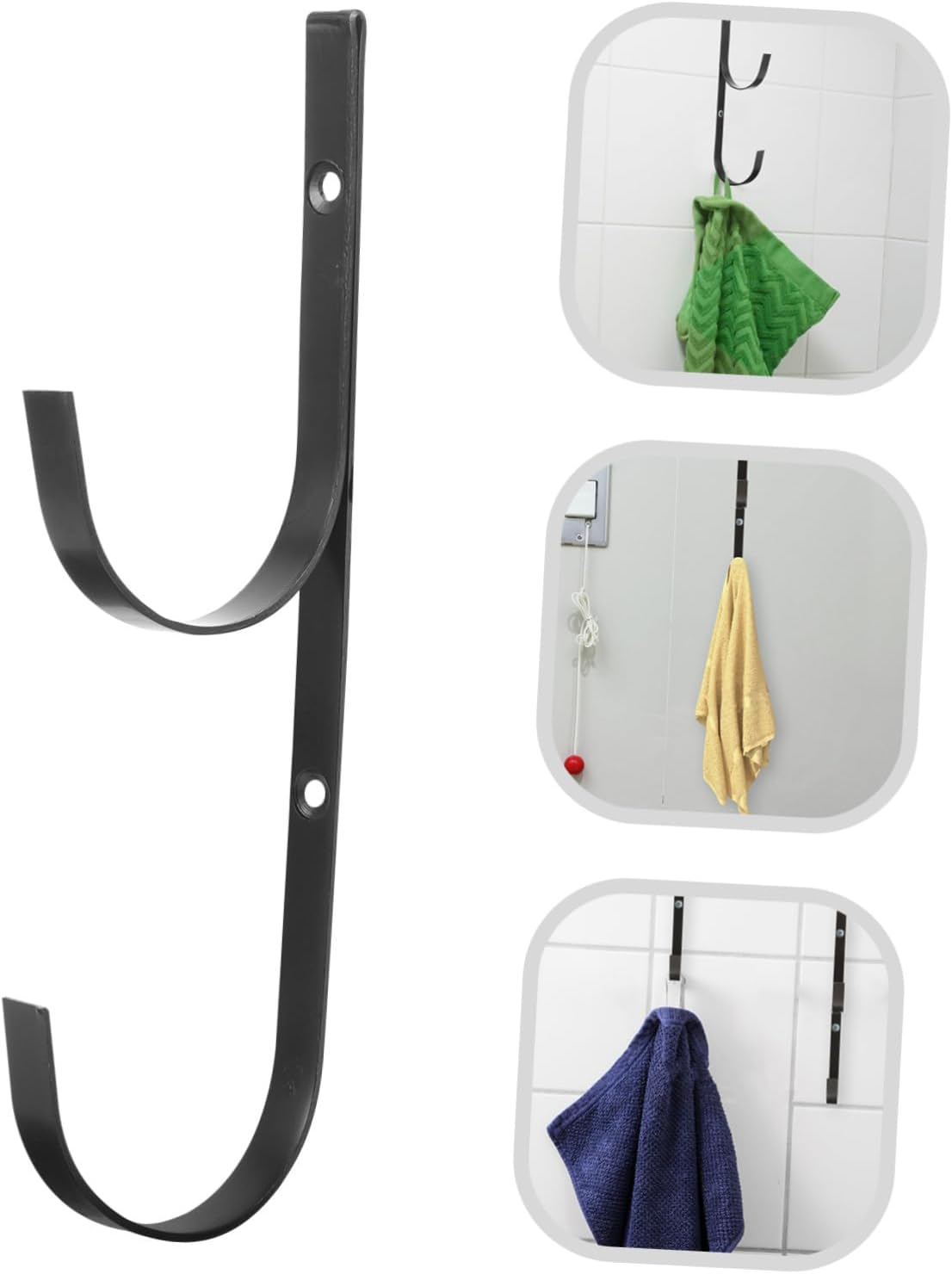  Gatuida Supports De Poteau De Piscine Métalliques Noirs, Crochets Multi-usages Robustes En Fer, Lot De 2, Accessoires De Rangement Pour Équipements Et Outils De Piscine, Fixation Extérieure