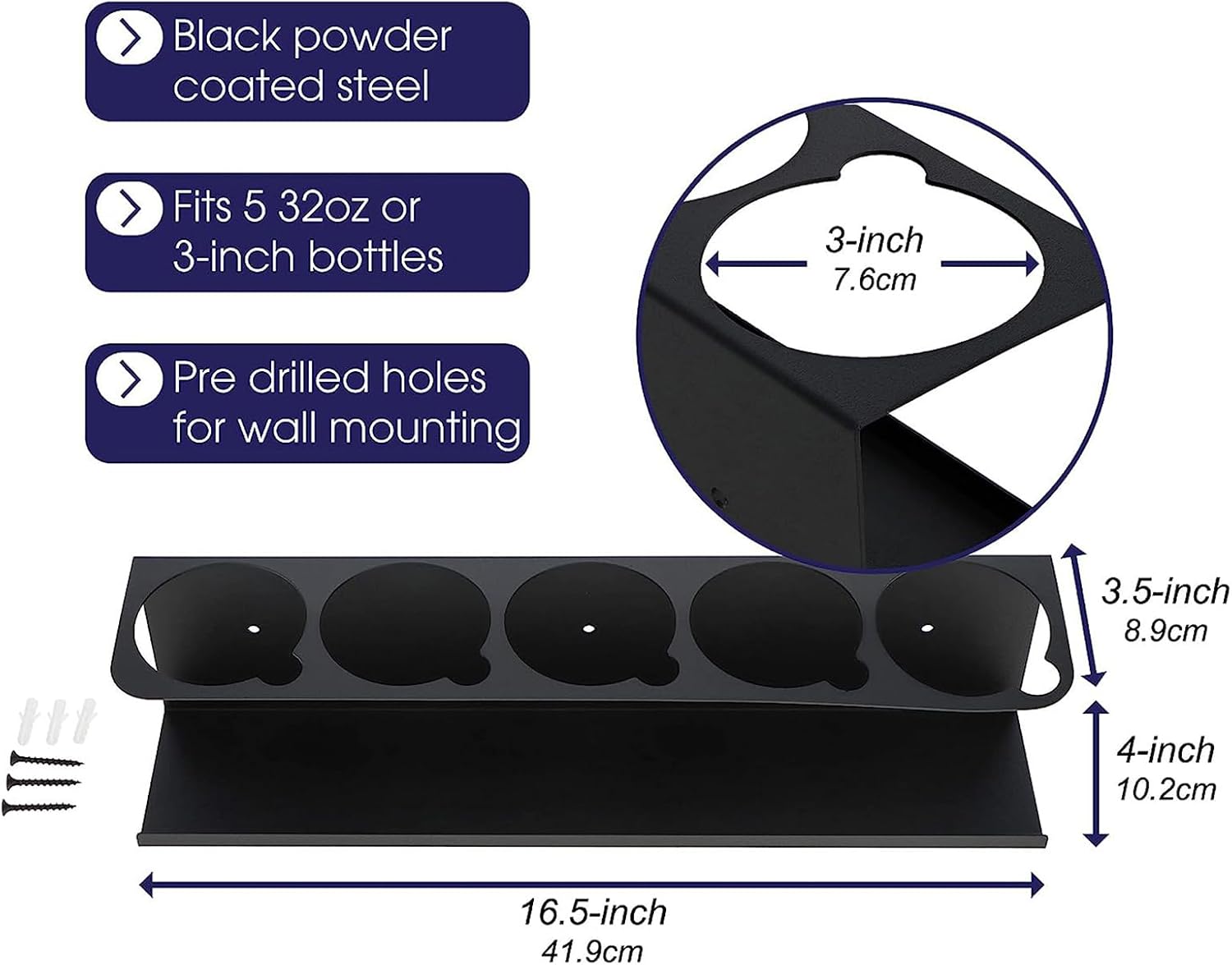 GENERIC Support Mural Pour Flacon Pulvérisateur, Stockage De Joints D'atelier – Grande Capacité De Charge Pour Atelier, Maison, Industrie, Rangement D'outils
