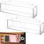  Teenyyou Lot De 2 Bacs à Lattes En Acrylique Transparent De 40,6 X 10,2 X 10,2 Cm - Accessoires Muraux Pour Garage, Magasin, Vente Au Détail (1 Compartiment)