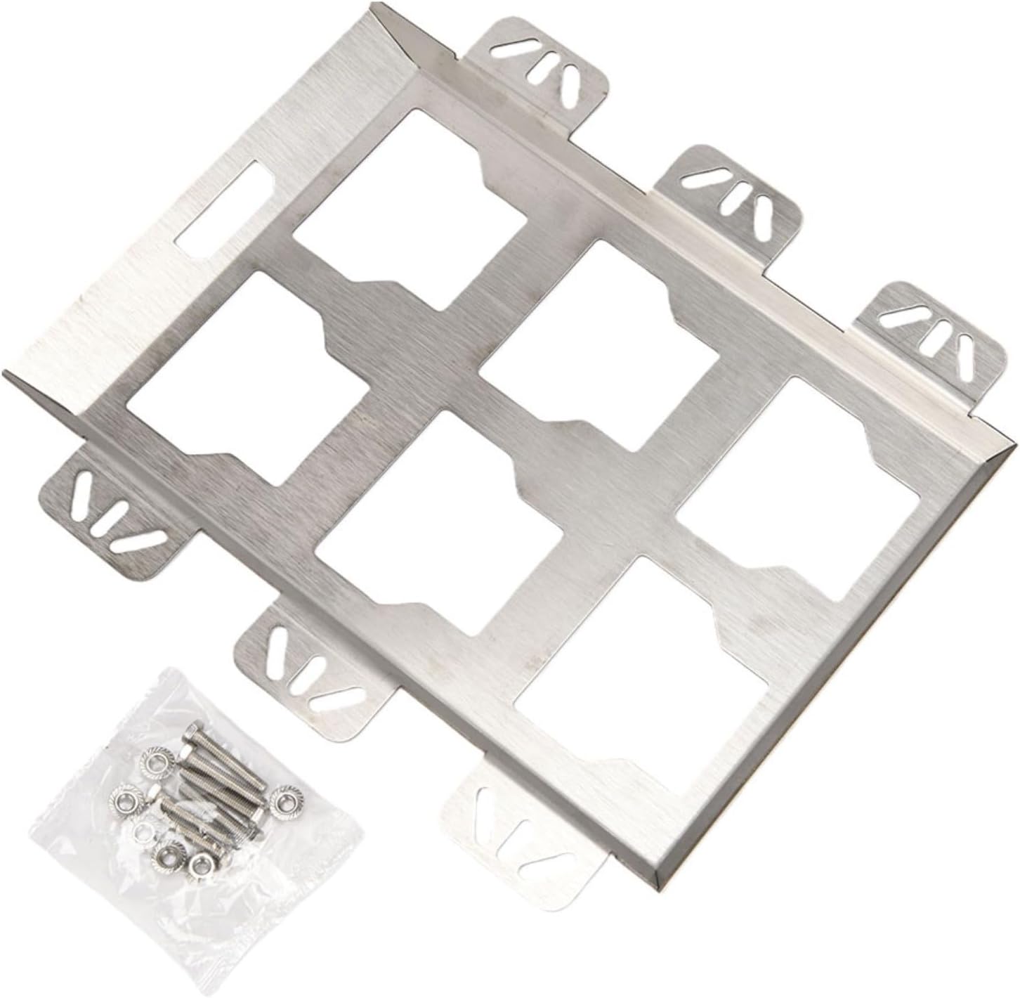 Plaque De Montage Pour Système De Rangement D'outils, Support Mural En Acier Inoxydable Avec Capacité De 22,7 Kg, Kit De Matériel Rouge, Noir, Argent Pour Camion, Van, Atelier (argent)