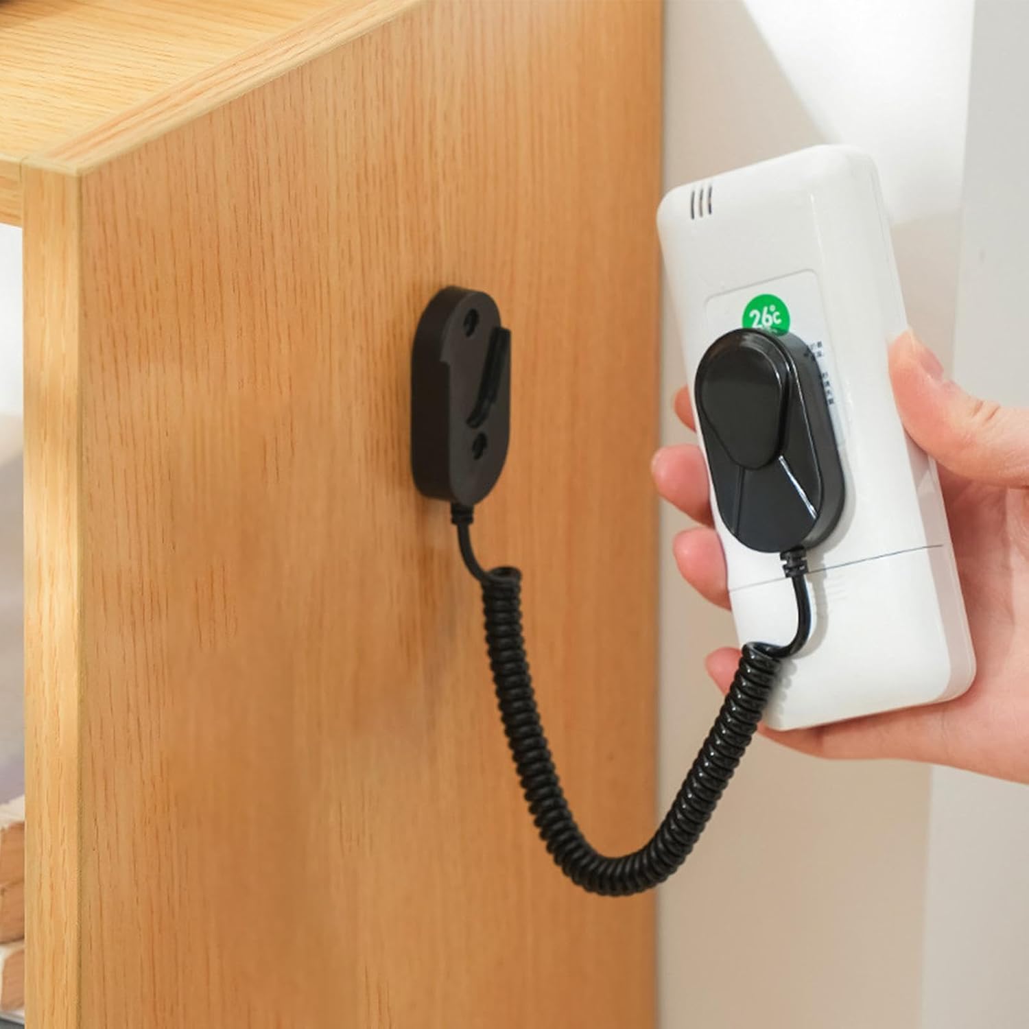 GENERIC Support Mural Pour Télécommande Avec Corde à Ressort Extensible, Organisateur De Contrôleur Pour Camping-car, Chevet, Chambre à Coucher, Mur D'intérieur