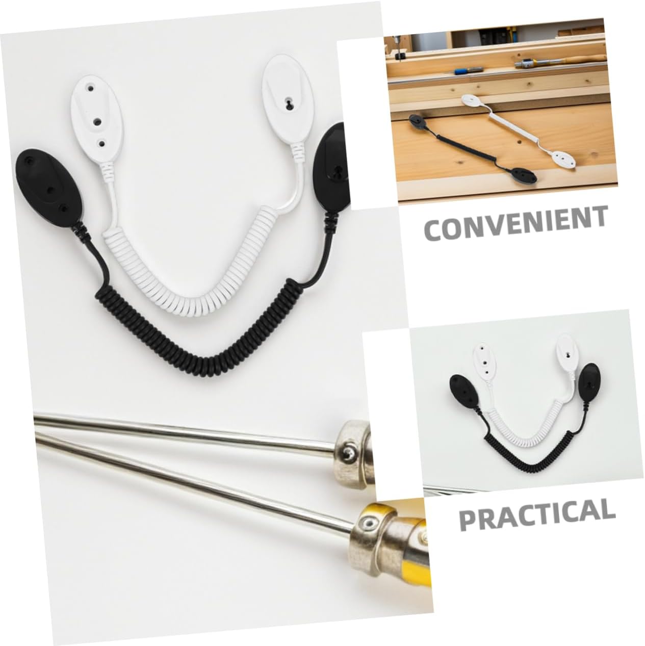  Gatuida 4pièces Crochets Muraux Avec Cordon De Sécurité à Ressort Crochets Adhésifs Amovibles Pour Télécommandes Téléphones Portables Et