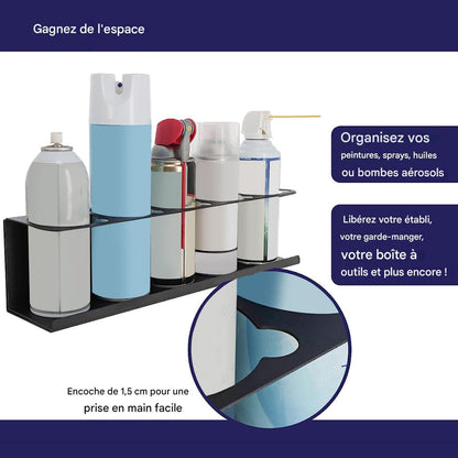  Générique Organisateur De Pots De Peinture - Rangement Adhésif Monté Sur Mur | Porte-Tube De Mastic Avec Compartiment Pour Atelier Et Garage, Pour Clé Et Tournevis
