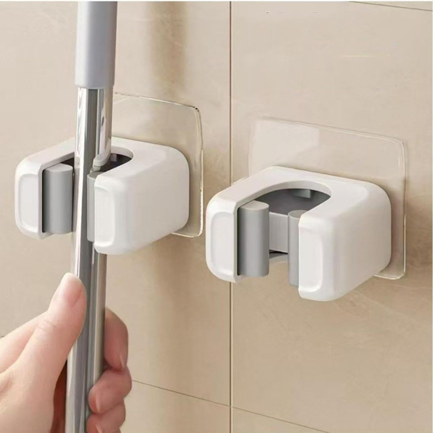 GENERIC Support Mural En Acier Inoxydable, Support Adhésif Avec Construction Robuste, Outil De Nettoyage Avec économiseur D'espace, 6 X 4,8 X 4 Cm, Pelle à Balai Pour Intérieur Et Extérieur