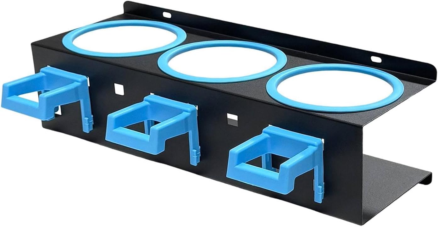  Porte-flacons Pulvérisateurs, étagère à Flacons, Fixation Murale, En Métal Avec Porte-Outils. Utilisation Polyvalente Pour Les Abris De Voiture, Bleu 5 Trous