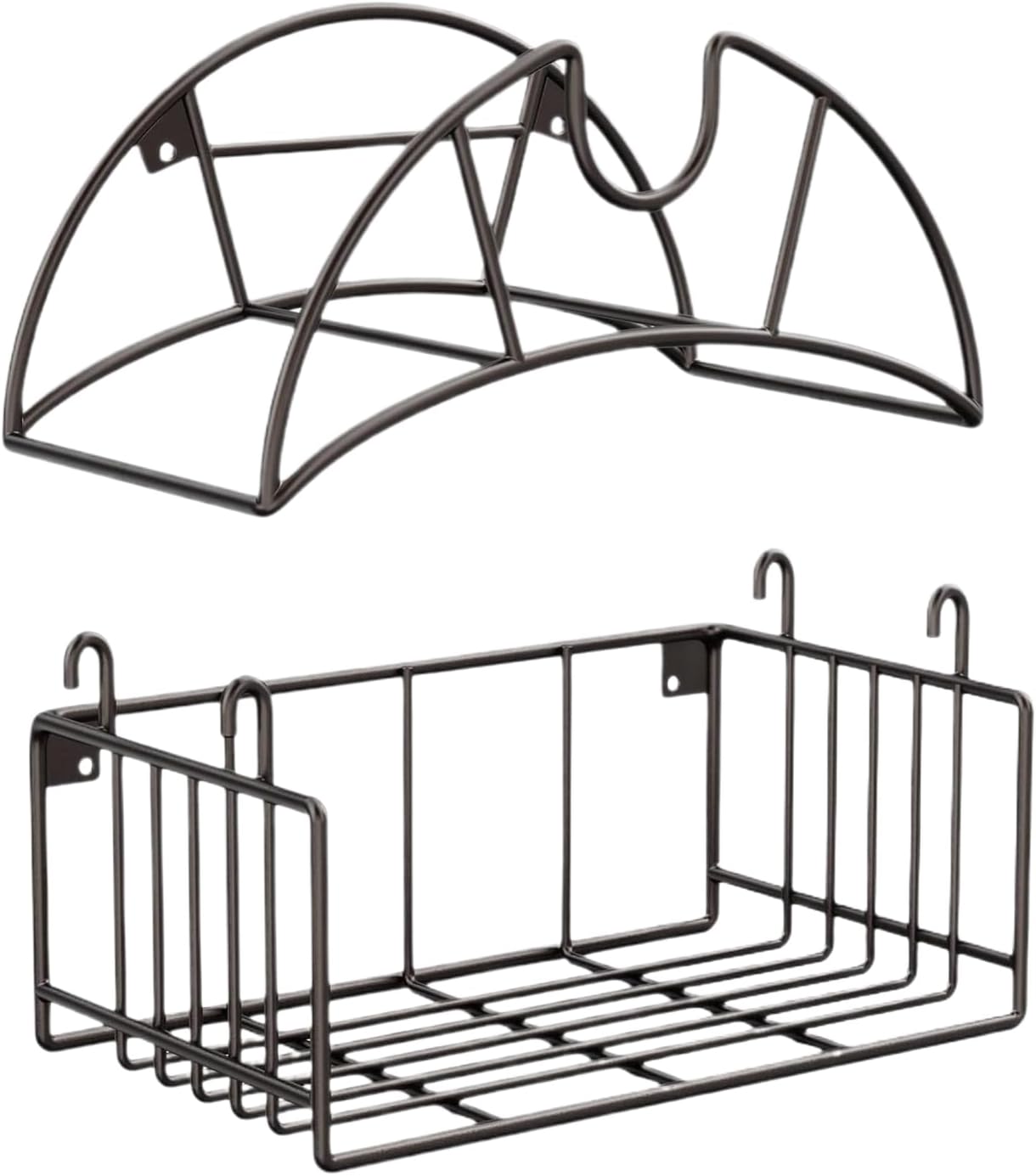  Support Mural Pour Tuyau, Support De Tuyau, Support De Rangement Robuste, Cadre En Métal Résistant à La Rouille, Organisateur De Tuyau Peu Encombrant Pour Extérieur, Garage, Piscine, 32 X 17 X