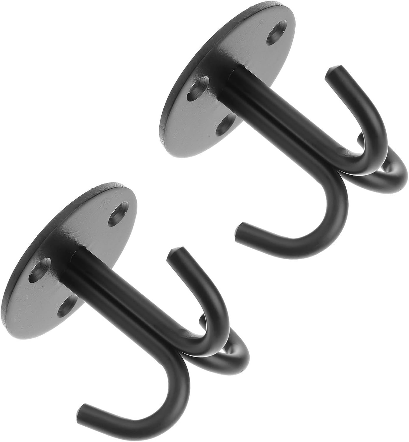  Healeved Crochet Suspendre Plafond En Acier Inoxydable Noir, Résistant Rouille, Lot De 2 Pièces, Pour Rangement Suspendu Et Décoration D'espace