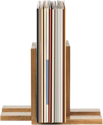  Support De Disques Vinyles - Organiseur En Bois Extensible Réglable - Étagère De Présentation Pour Livres, Magazines, Dossiers, Bureau, Bibliothèque, Armoire, Salon, Chambre à Coucher