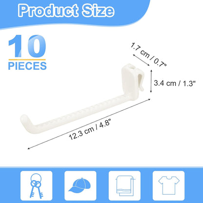 Sourcing Map Lot De 10 Crochets Muraux En Plastique Pour Panneau Mural De 12 Cm, Crochets D'étagère Pour Garage, Magasin, Entrepôt, Magasin, Maison, Blanc