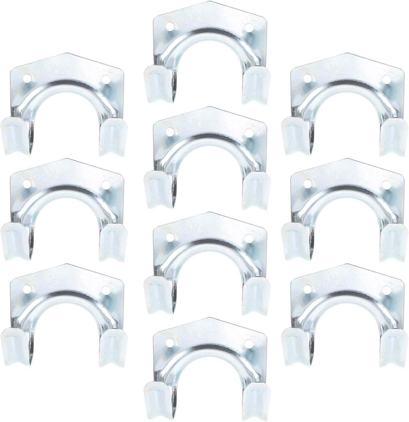  OUNONA Lot De 10 Crochets Muraux En Fer Double Trou Crochets Utilitaires Compacts Pour Salle De Bain, La Cuisine Et Garage Porte-serviettes, Porte-clés Et Porte-outils Résistants