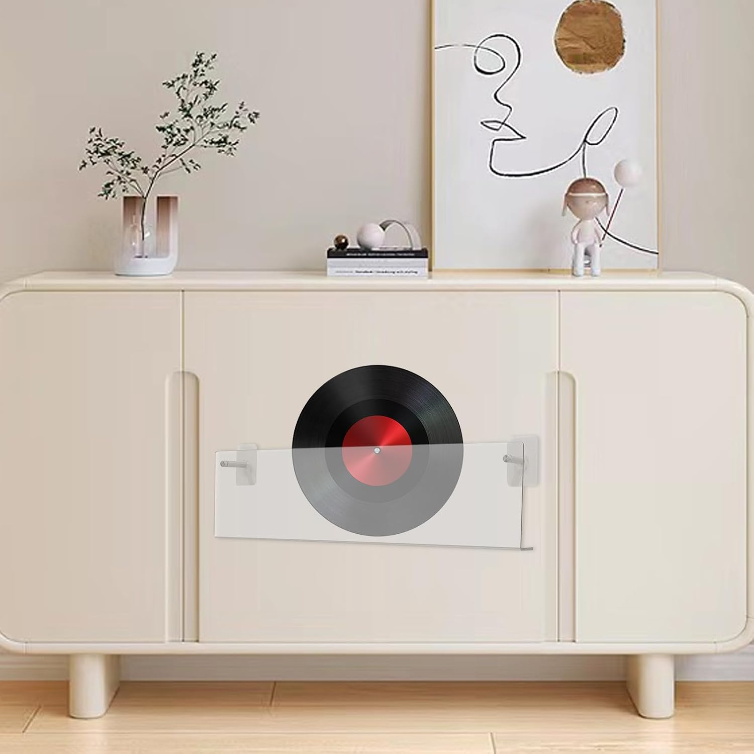  Générique Record Stand – Multifunctional Transparent Wall Shelf | Sturdy Mounting Tray For Books Magazines Notebooks Newspapers Living Rooms