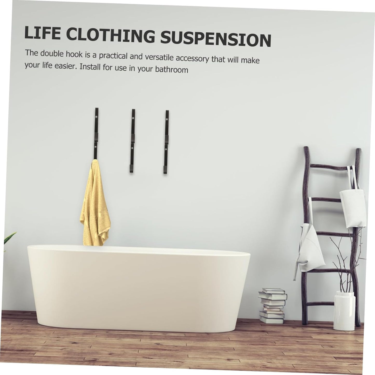  Gatuida Supports De Poteau De Piscine Métalliques Noirs, Crochets Multi-usages Robustes En Fer, Lot De 2, Accessoires De Rangement Pour Équipements Et Outils De Piscine, Fixation Extérieure