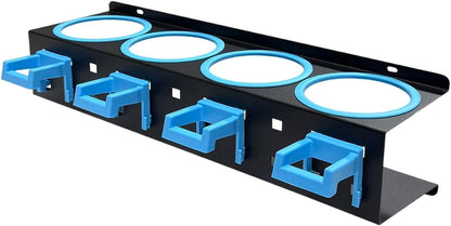  Porte-flacons Pulvérisateurs, étagère à Flacons, Fixation Murale, En Métal Avec Porte-Outils. Utilisation Polyvalente Pour Les Abris De Voiture, Bleu 5 Trous