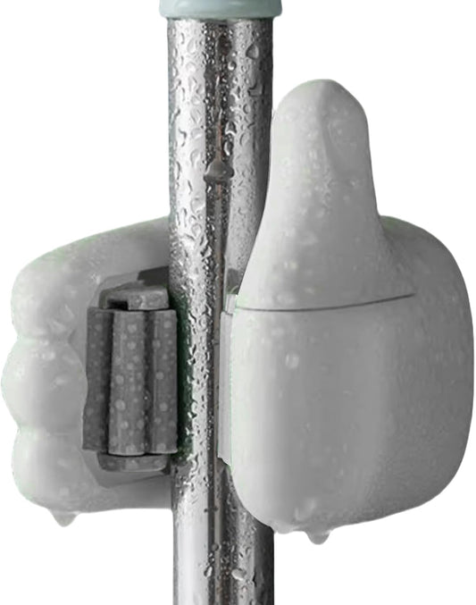  Generisch Porte-balai - Design En Forme De Main - Support Mural Avec Pince - Étagère De Rangement Sans Perçage - Organisation De La Maison Peu Encombrante Pour Cuisine, Salle De Bain, Buanderie