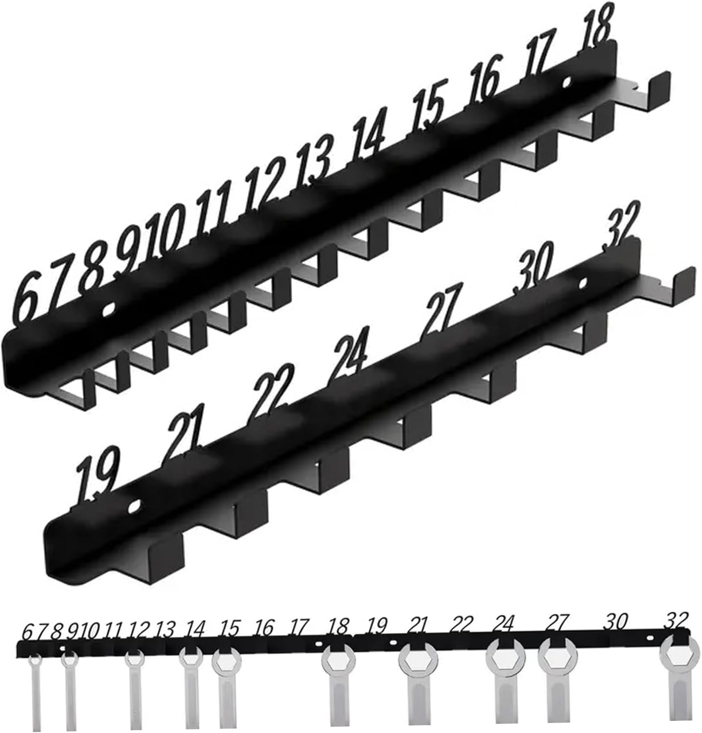  Porte-clés Pour 20 Clés, Organisateur De Mural, Organisateur De En Fer Pour Le Rangement Des Outils, Convient 6 Mm à 32 Mm Rangement