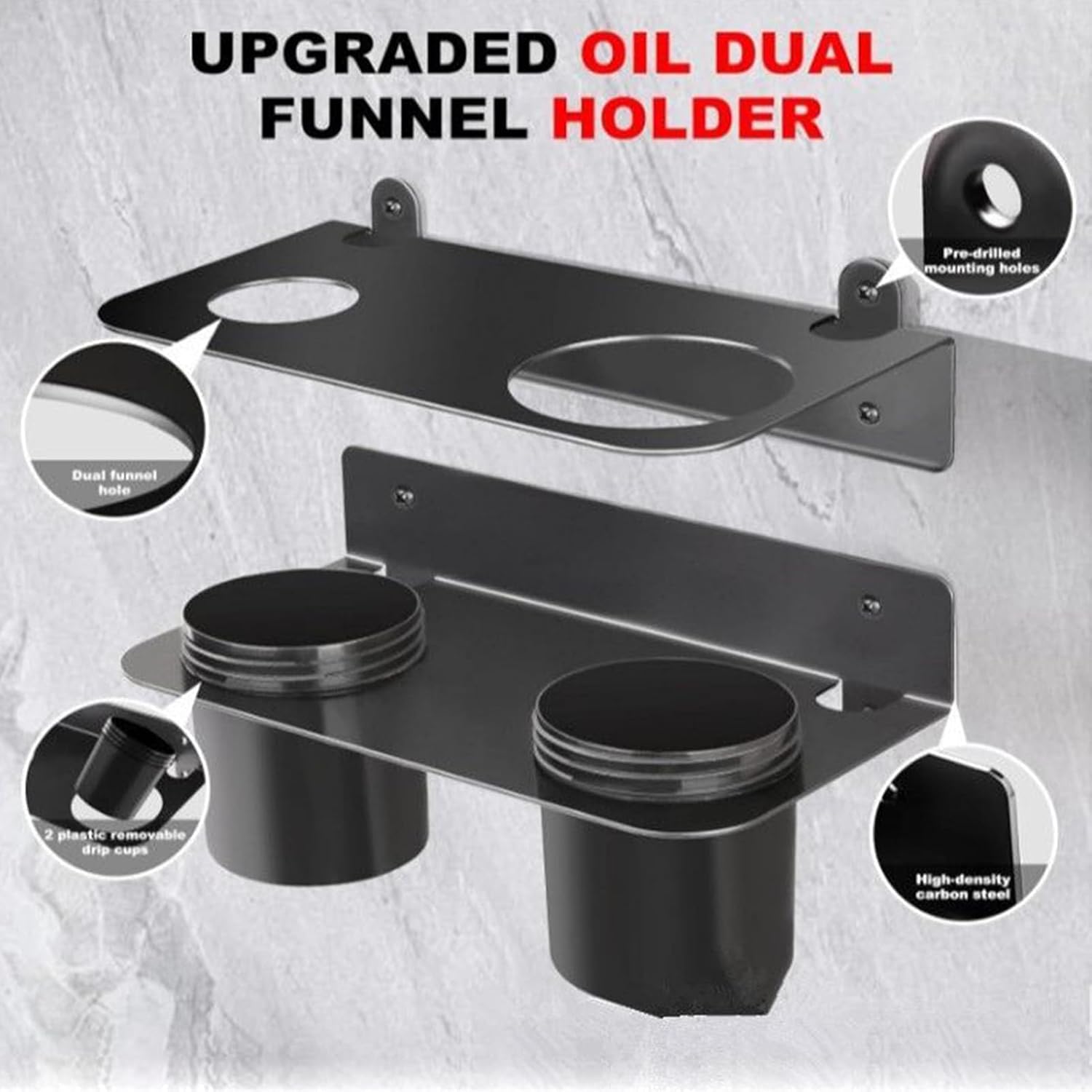 GENERIC Support D'entonnoir à Huile – 25 X 16 Cm – Support Mural Pour Entonnoirs à Huile, Camping, Abri De Jardin, Remorque, Maison, Cuisine, Salle De Pause, Garage, Gain De Place Et Pratique