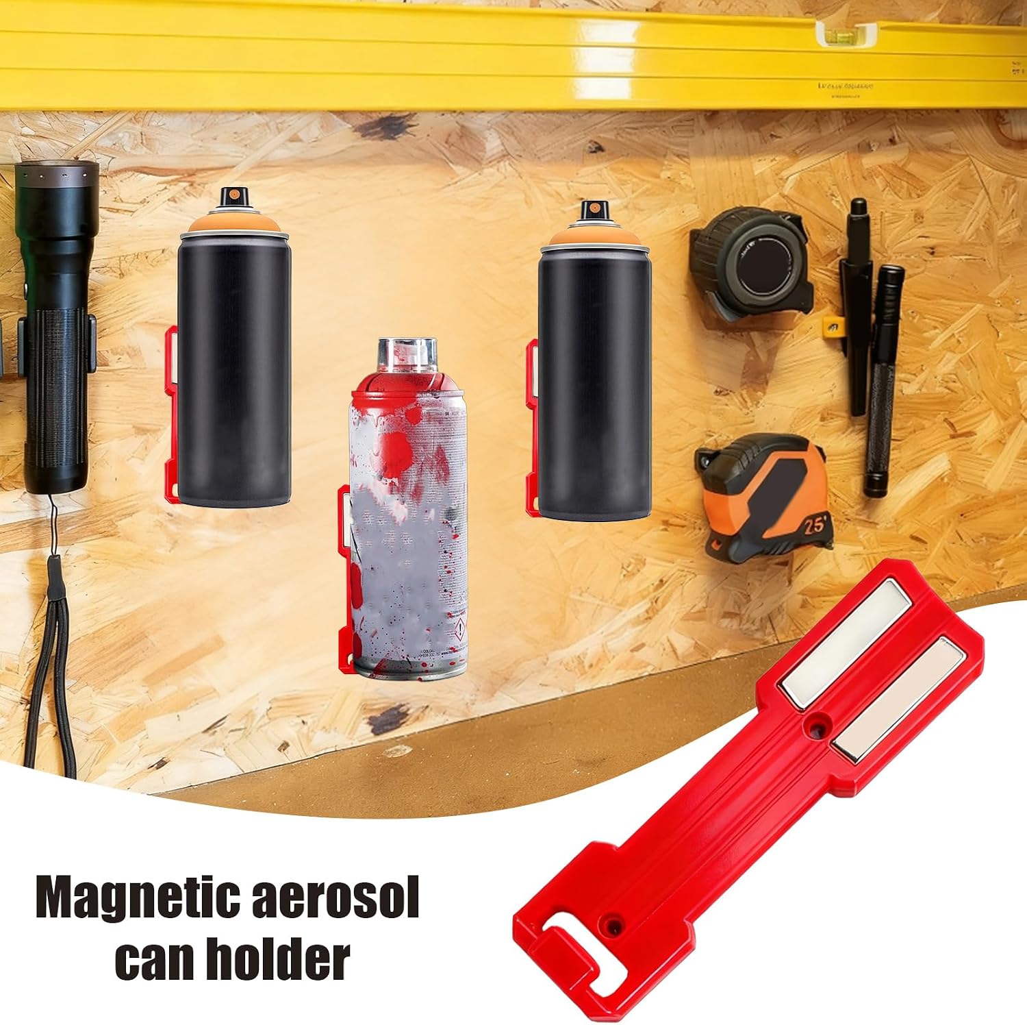 Genérico Support Magnétique Pour Bombes Aérosols - Étagère De Rangement Pour Montage Mural De 4,126 Pouces | Organisateur Magnétique Et Robuste En PP, étagère à Outils Qui économise De L'espace