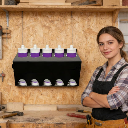  Support Mural À Tube De Mastic,Rangement 5 Fentes De Tubes Scellant,Organisateur De Scellant à La Craie | Pour Plombiers, électriciens, Bricoleurs, Atelier Et Garage