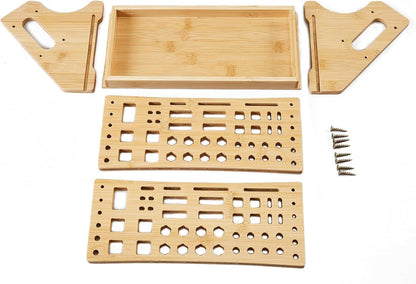  Support à Outils D'atelier - Support De Tournevis Pour Réparation De Loisirs - Organiseur En Bois à 53 Trous Avec Plateau - Design De Rangement Compact Pour Bureau, Bibliothèque, Garage, Camion