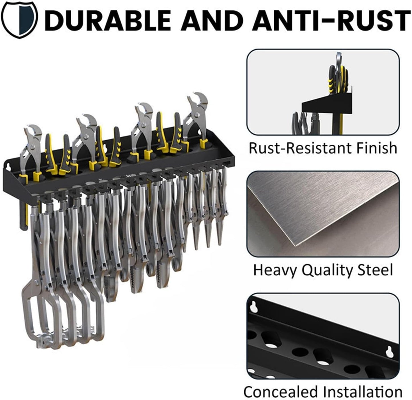 GENERIC Organisateur D'outils De Garage, Pince Utilitaire, Support De Rangement Mural De 650 G Avec Poignée, Détails De Base En Résine, Crochets Utilitaires D'atelier, Accessoires De Maison Pour Jardin, Cour