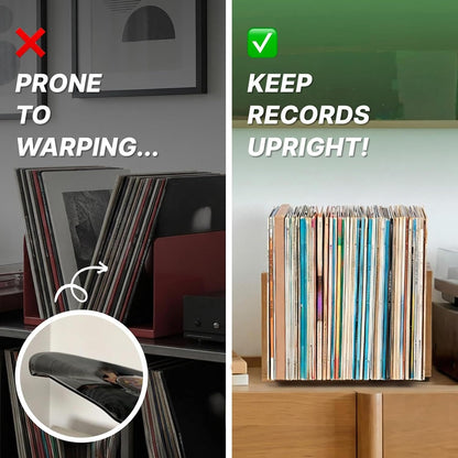  Support De Disques Vinyles - Organiseur En Bois Extensible Réglable - Étagère De Présentation Pour Livres, Magazines, Dossiers, Bureau, Bibliothèque, Armoire, Salon, Chambre à Coucher