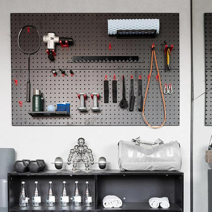  Support Mural De Rangement Industriel Avec 20 Crochets Pour Guitare, Câbles XLR, Atelier, Garage, Rangement En Acier Au Carbone