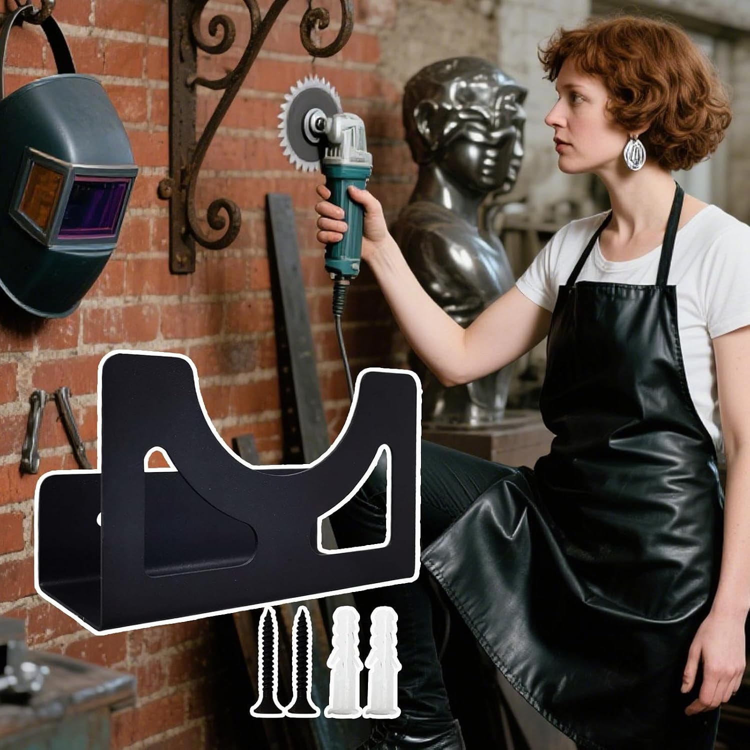  Générique Support Pour Meuleuse D'angle | Support Mural Pour La Meuleuse D'Angle - Organisateur En Fer Robustes Pour Outils Électriques Atelier Bricolage