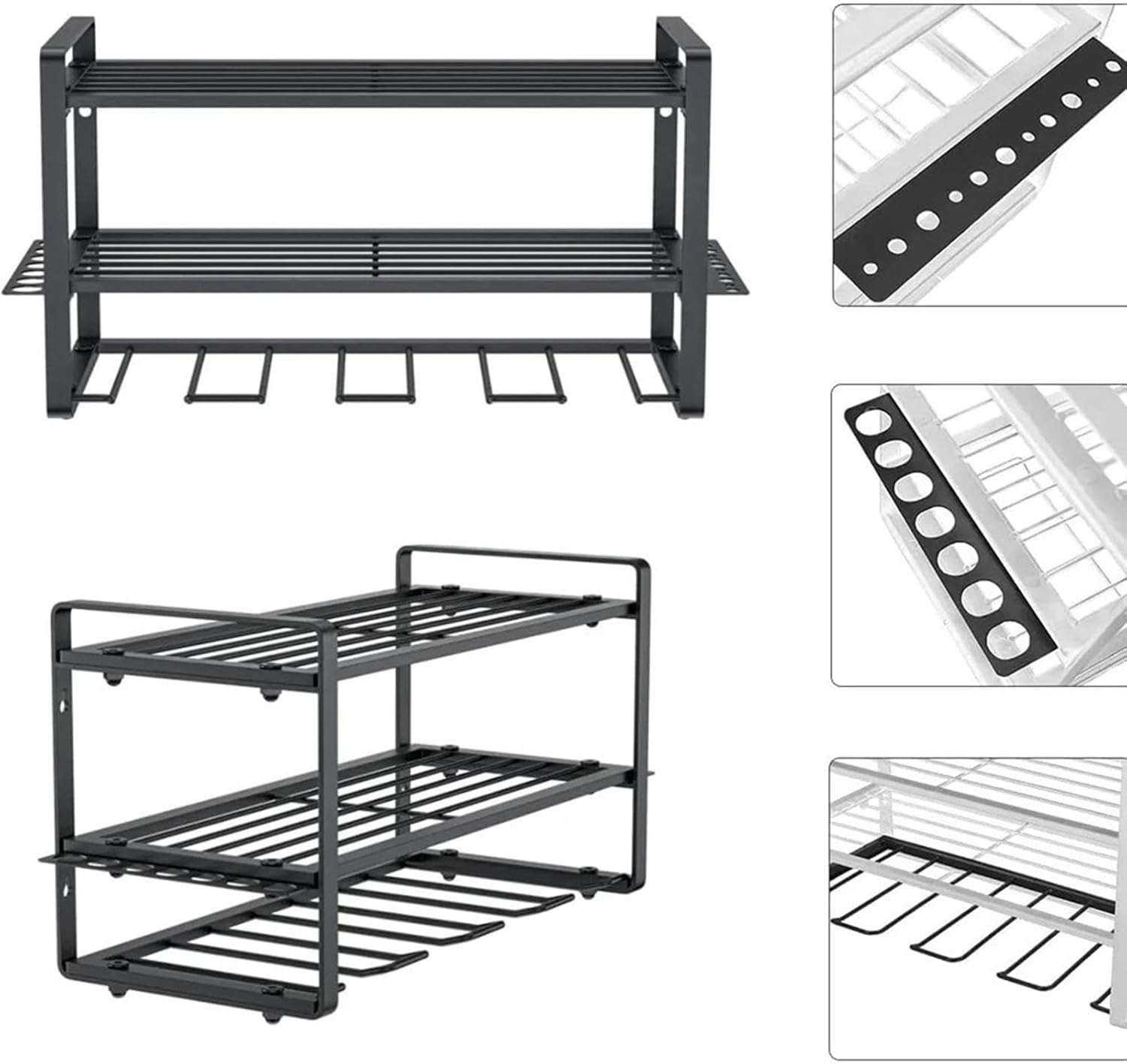  Rangement Pour Outils électriques, étagère De Rangement à 3 Couches, Organiseur Mural D'outils électriques, étagère Modulaire Pour Perceuse, étagère à Outils électriques, Organiseur D'outils