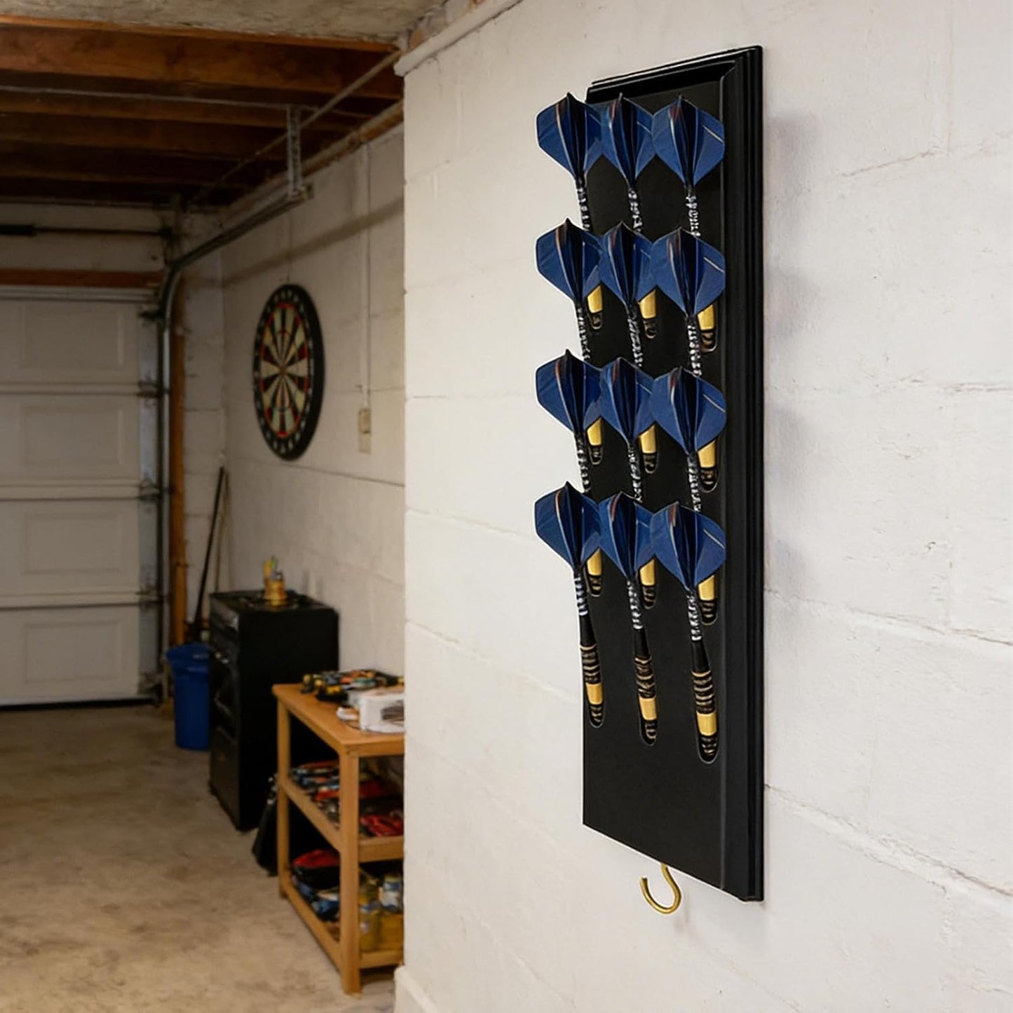 GENERIC Rangement De Fléchettes – Présentoir Mural En Bois | Organiseur De Fléchettes Avec Sac De Rangement, Pour L'organisation De L'entretien, Le Bureau, Le Club, Le Bar, La Salle De Jeux, Le Salon, La