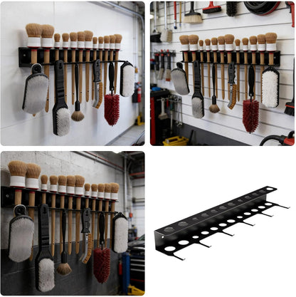  Generisch Porte-brosse De Détail De Voiture | Solution De Rangement Stable Et Peu Encombrante Avec Crochets Robustes | Organisateur De Brosses Pour L'entretien Du Véhicule, Pour Garage, Espace De