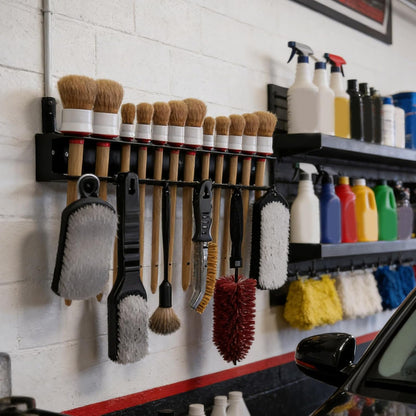 GENERIC Porte-brosses De Détail, Cintre Antidérapant Robuste Avec Crochets, Rangement D'outils De Lavage De Voiture, Pour Garage, Atelier, Maison, Nettoyage De Véhicule, Organisateur D'outils De Lavage