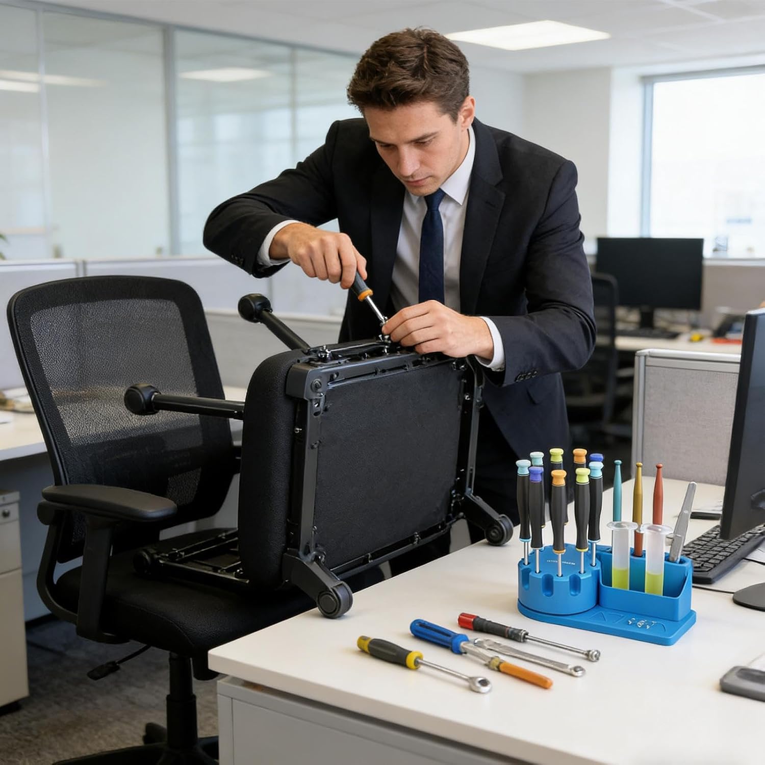 GENERIC Organisateur De Support De Tournevis | Organisateur D'outils Anti-dérapant Avec Poignée,Support De Stockage Tournevis - Pour Une Utilisation Dans Le Garage, Atelier, Salon Et Magasin À Domicile
