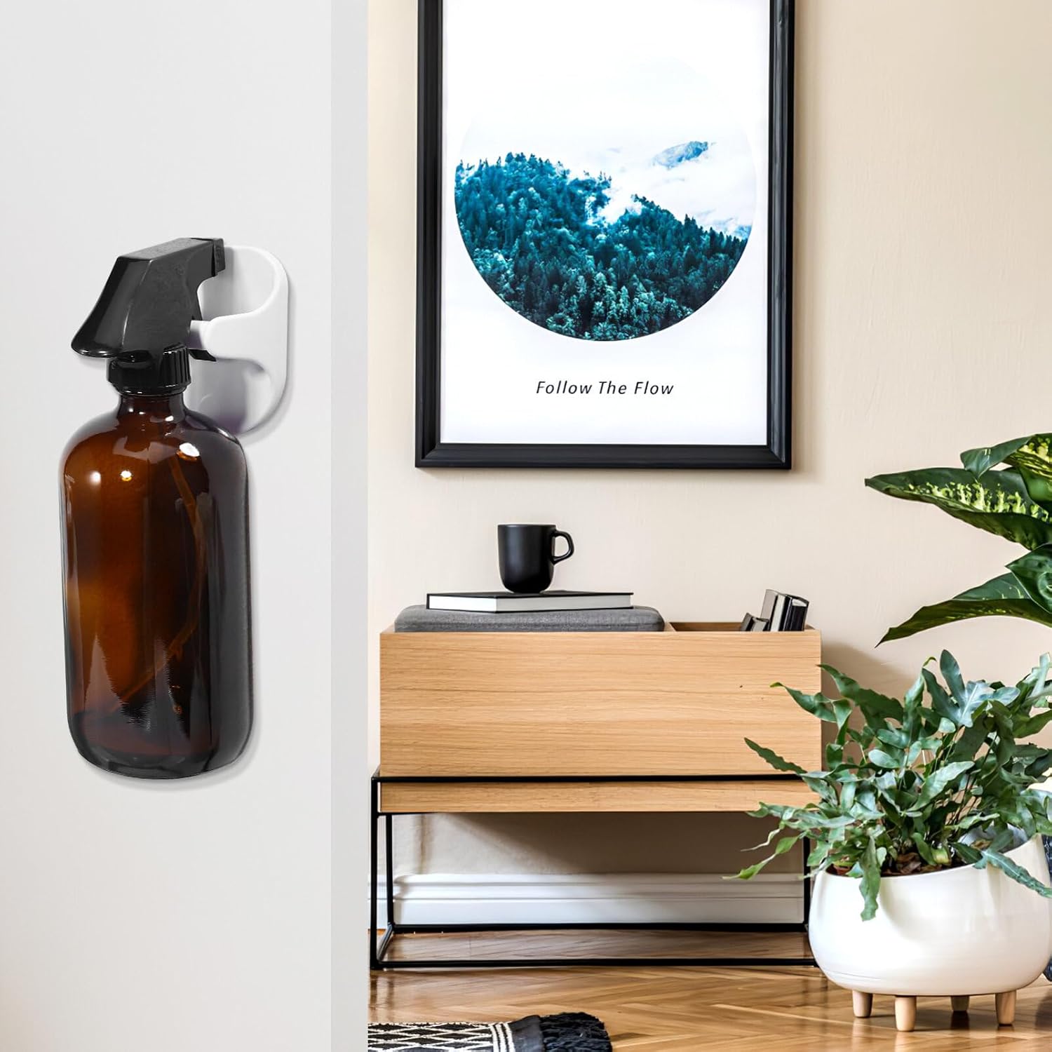  ULTECHNOVO 20pièces Support Adhésif Pour Bouteilles Vaporisatrices Lot De Fixation Murale Sans Perçage Organisateur Pratique Pour Cuisine Garage Et Atelier