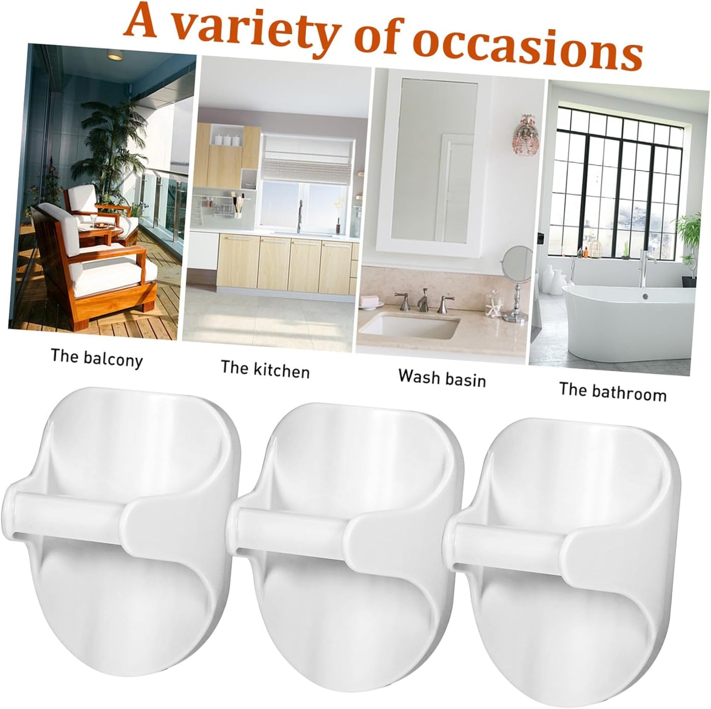  VICASKY Support Mural En ABS Lot De 10 Pour Flacons Pulvérisateurs Crochets Adhésifs Fixation Sécurisée Sans Perçage, Pour Cuisines Et Garages