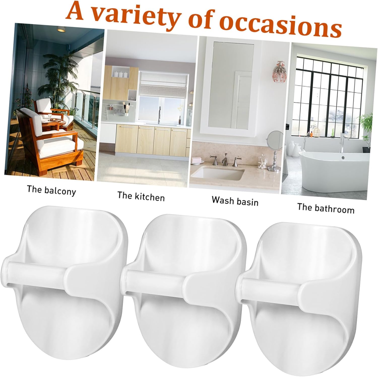  VICASKY Support Mural En ABS Lot De 10 Pour Flacons Pulvérisateurs Crochets Adhésifs Fixation Sécurisée Sans Perçage, Pour Cuisines Et Garages