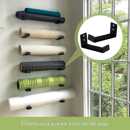 Lot De 2 Supports Muraux En Aluminium Pour Tapis De Yoga, Serviette De Gym, Maison, Bureau, Chambre