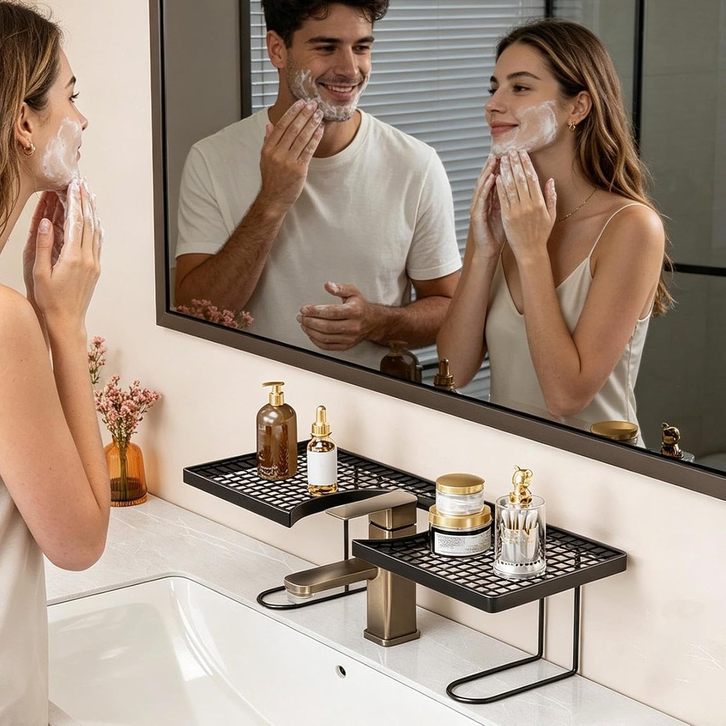GENERIC Étagère De Rangement Pour évier | Étagère De Rangement En Métal Pour Cuisine, Robinet | Pour Maison, Appartement, Dortoir, Hôtel, Restaurant, Salle De Bain, Toilettes, Lavabo