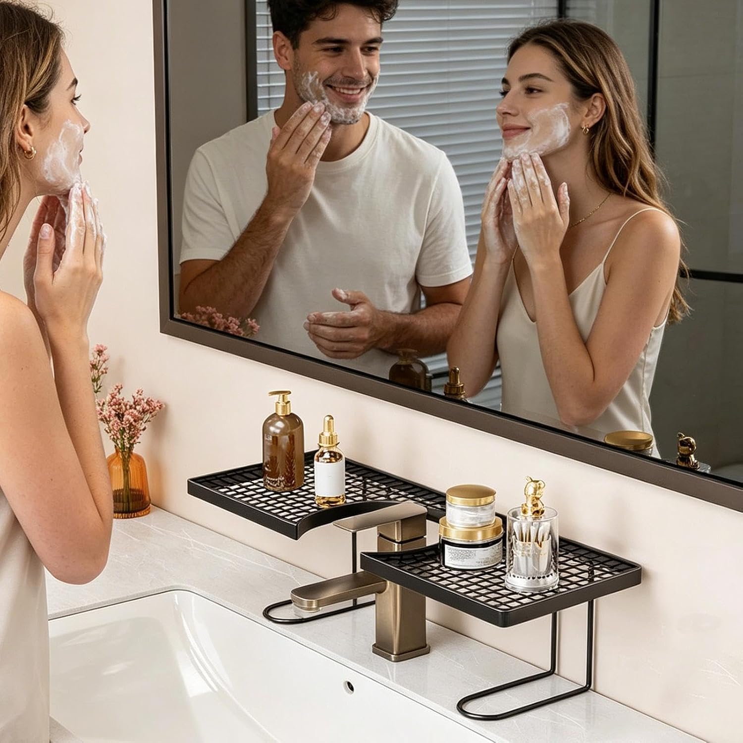 GENERIC Étagère De Rangement Pour évier | Étagère De Rangement En Métal Pour Cuisine, Robinet | Pour Maison, Appartement, Dortoir, Hôtel, Restaurant, Salle De Bain, Toilettes, Lavabo