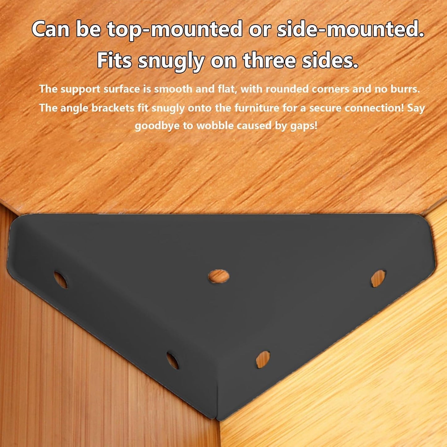  Lot 24 Supports D'étagère Triangulaires Robustes En Acier Laminé à Froid Pour Fixation Meubles Et De Bureaux(Black)