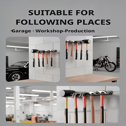  Générique Support Mural à Outils | Râtelier Mural 5 Compartiments Pour Garage Polyvalent,Rangement Pour Marteaux Et Outils | Pour Abri De Jardin Atelier Maison Usine Tournevis Et Pince